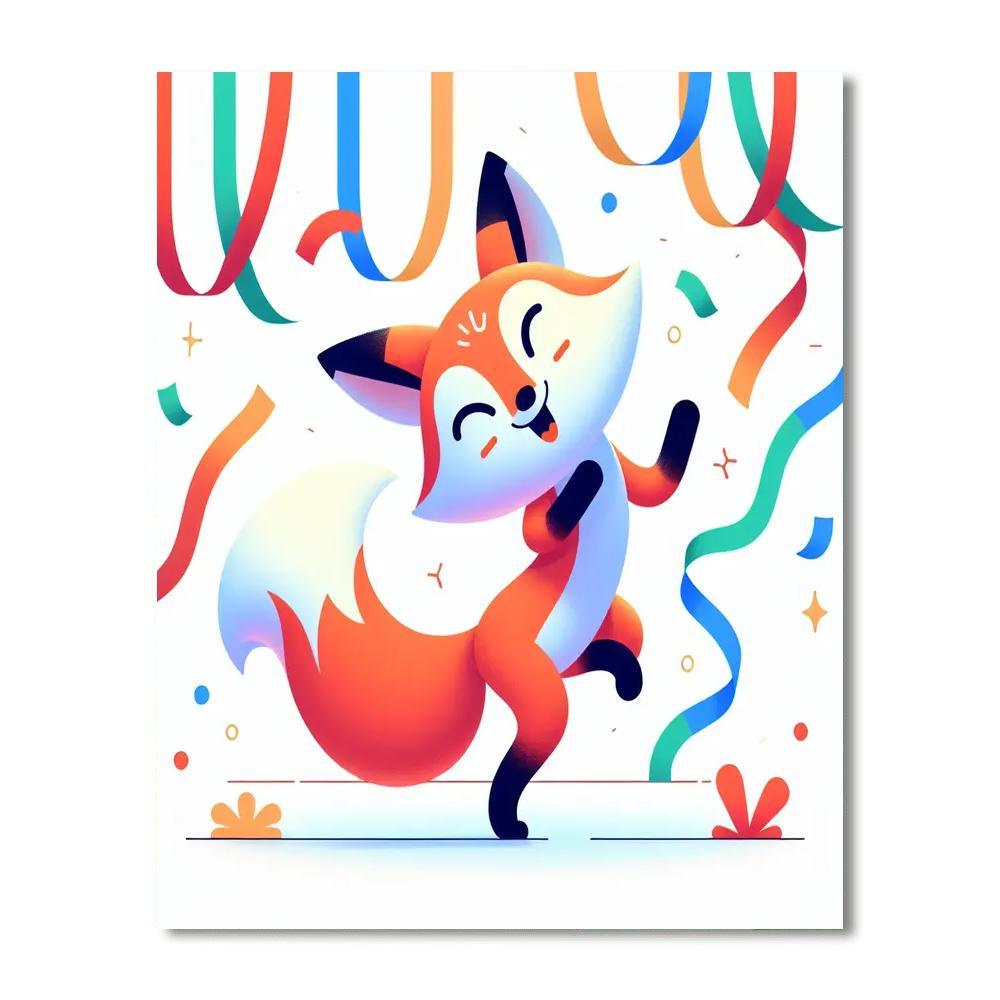 Friendly Fox Fiesta Number Painting