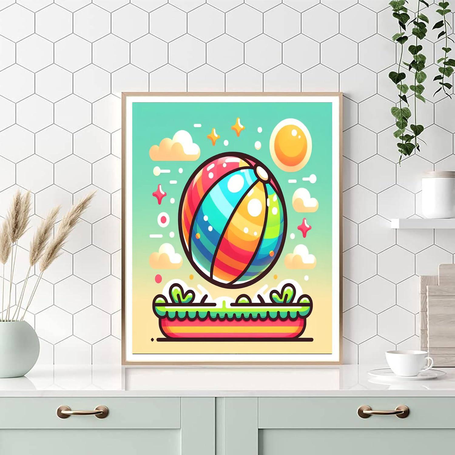 Playful Bouncing Ball Number Painting