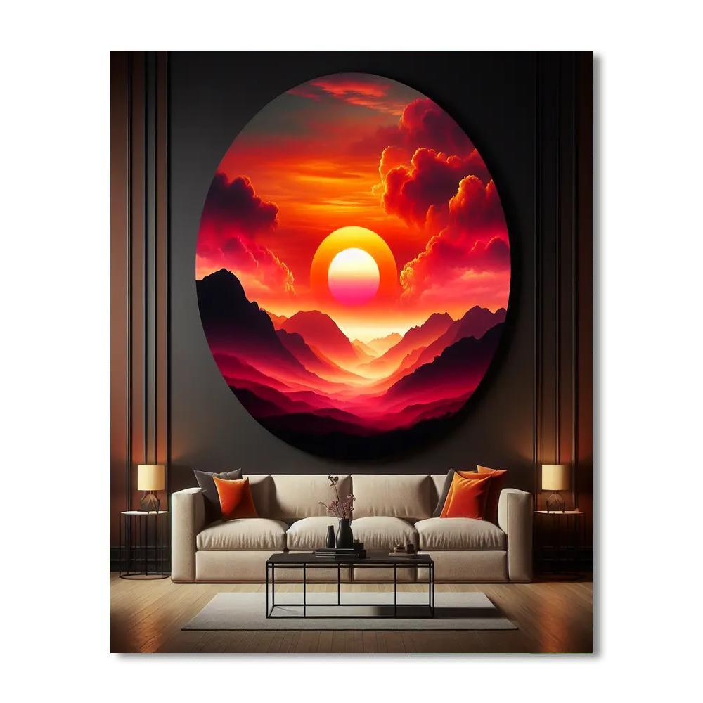 Majestic Sunset Over Mountains DIY Paint By Numbers