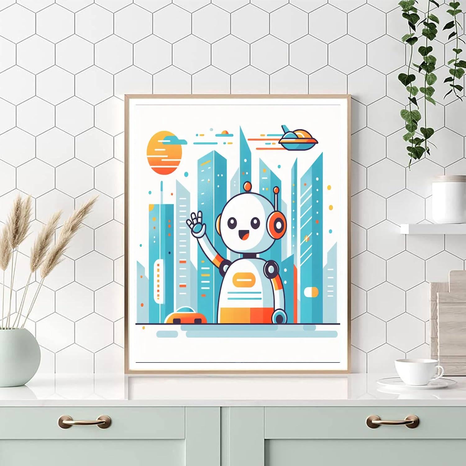 Robots In The Future Painting Number Kit