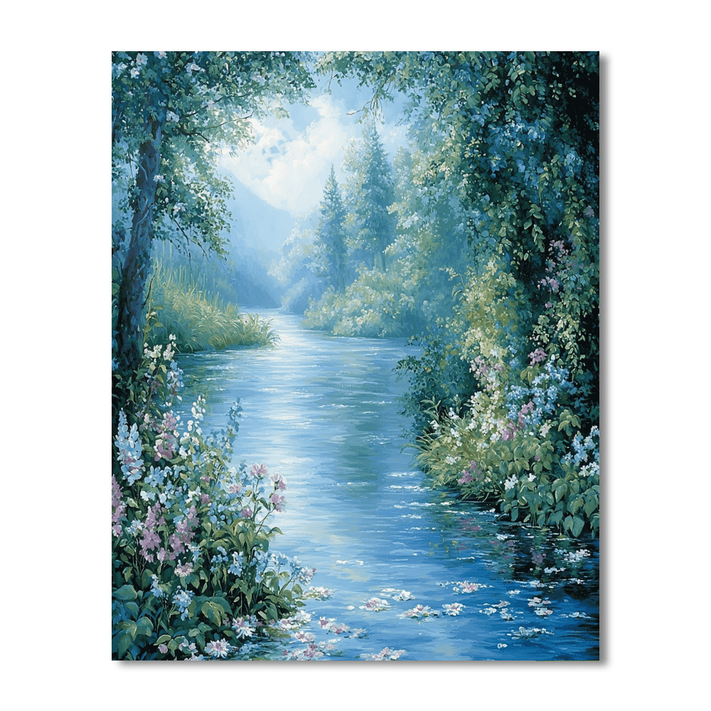 Monet Inspired Flowing River Dreams  Painting By Numbers Kit