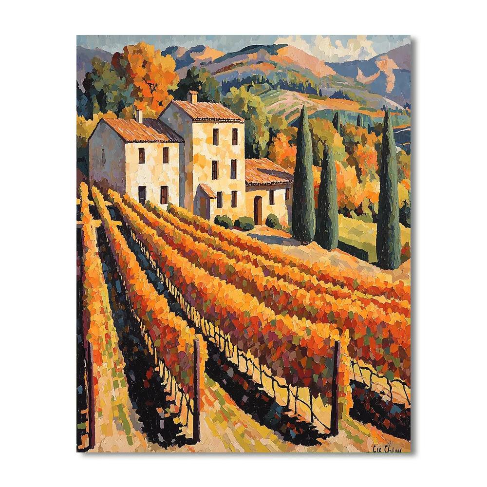 Paul Cézanne Inspired Serenade Of Autumn Vines  Painting By Numbers Kit
