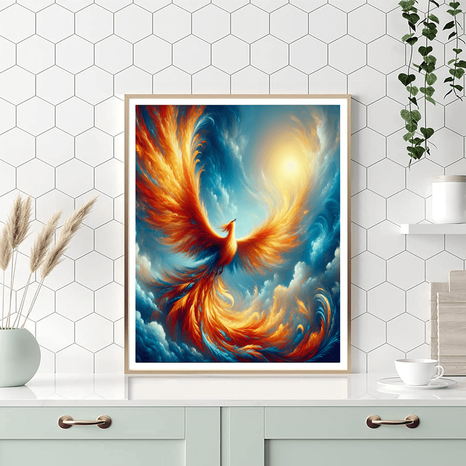 Mythical Phoenix Rising Number Painting