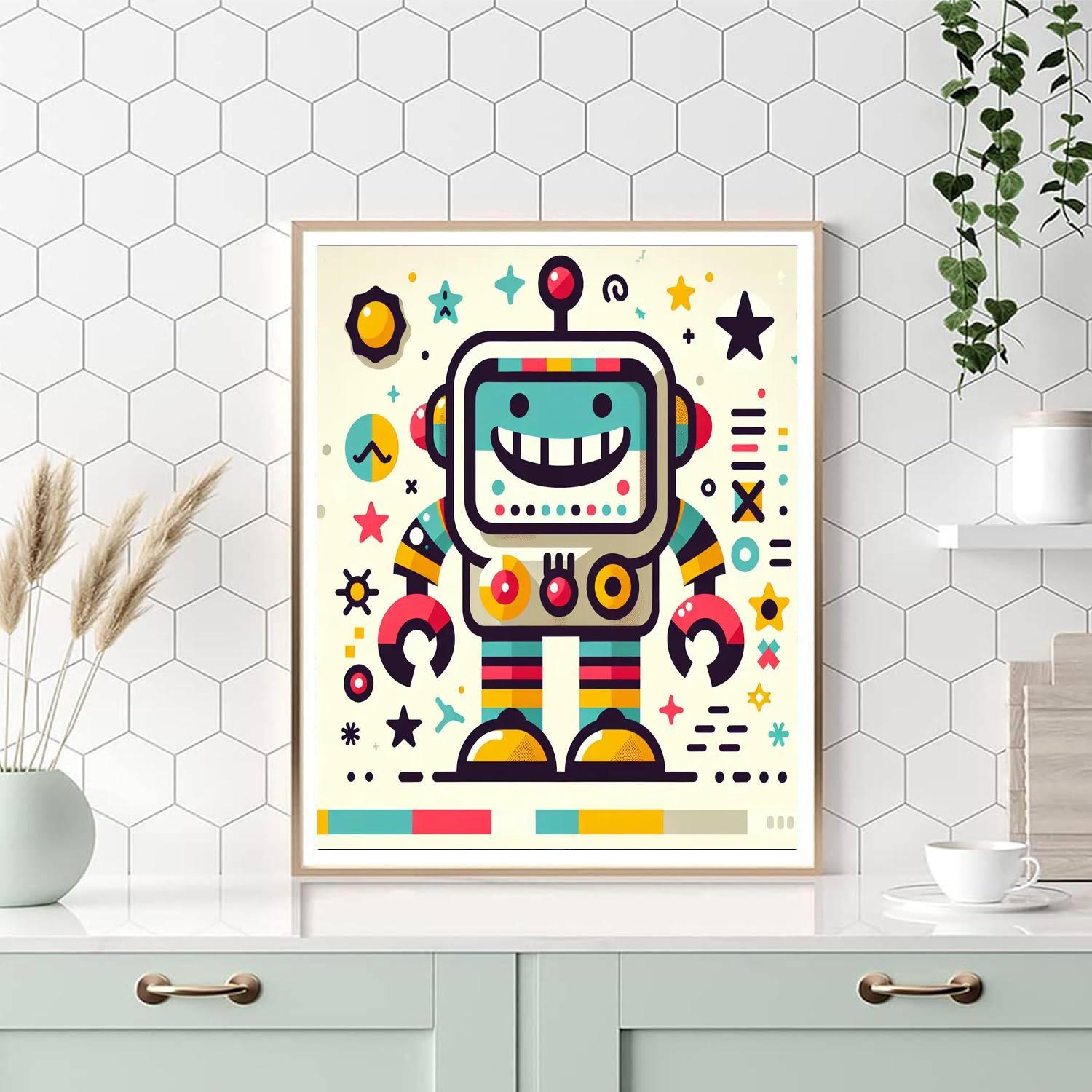 Spunky Little Robot Paint By Number