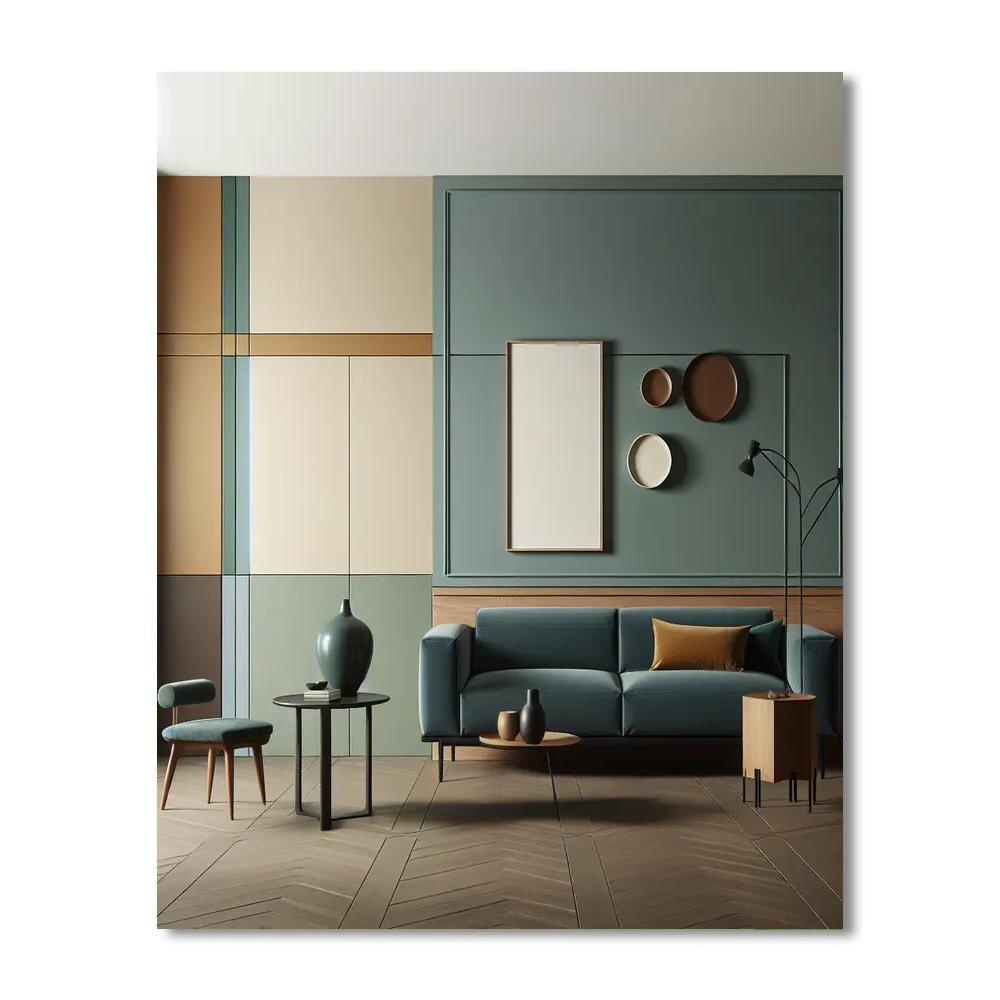 Retro Mid-century Modern Painting Number Kit