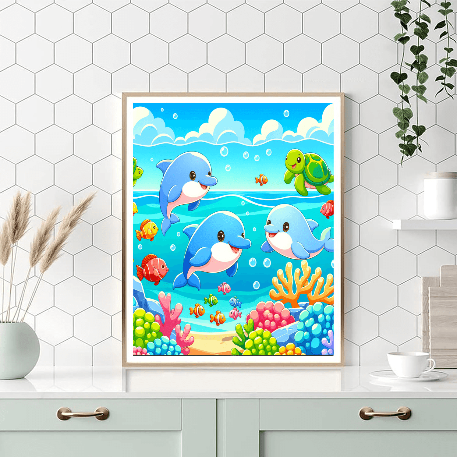 Dreamy Ocean Creatures Paint By Numbers Art