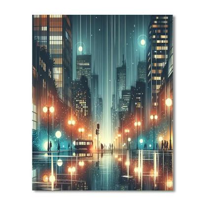 Rainy Cityscape Rhapsody Paint By Number