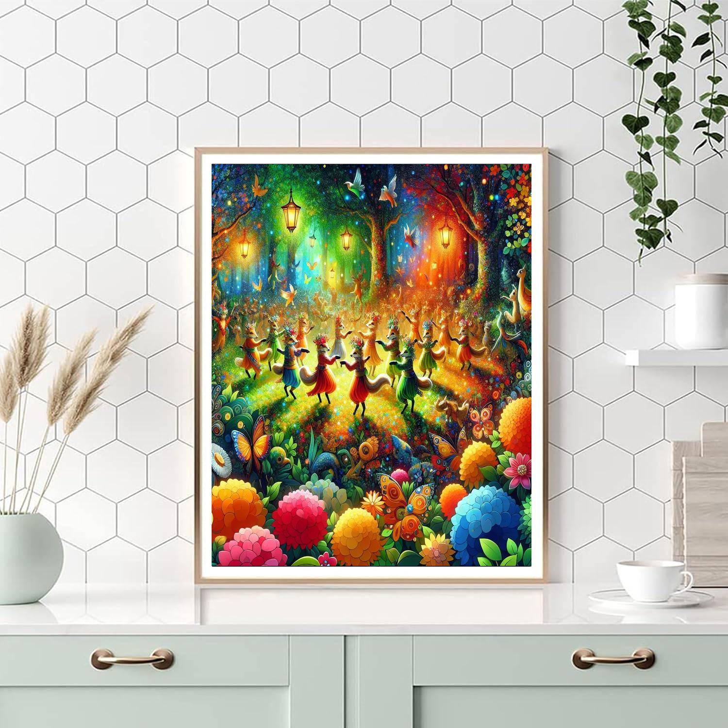 Whimsical Forest Festival Paint By Numbers Art