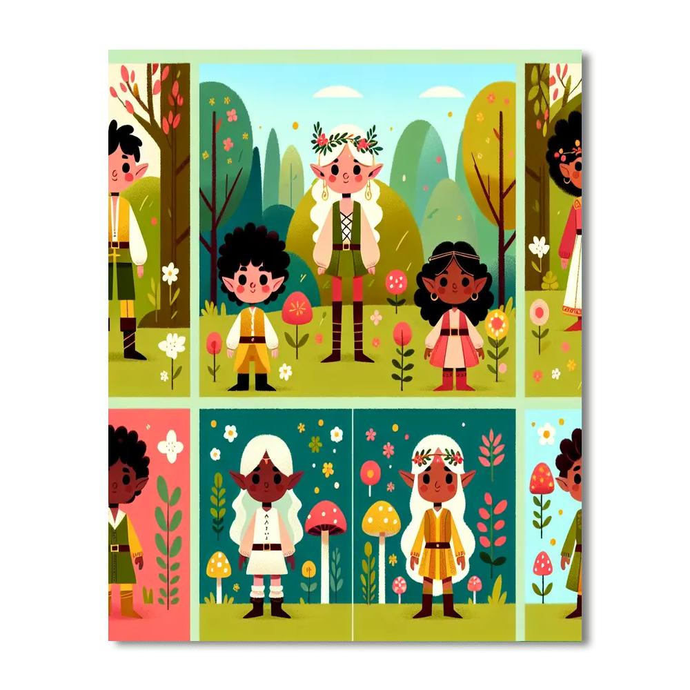 Enchanted Elf Enclave Painting By Numbers Kit