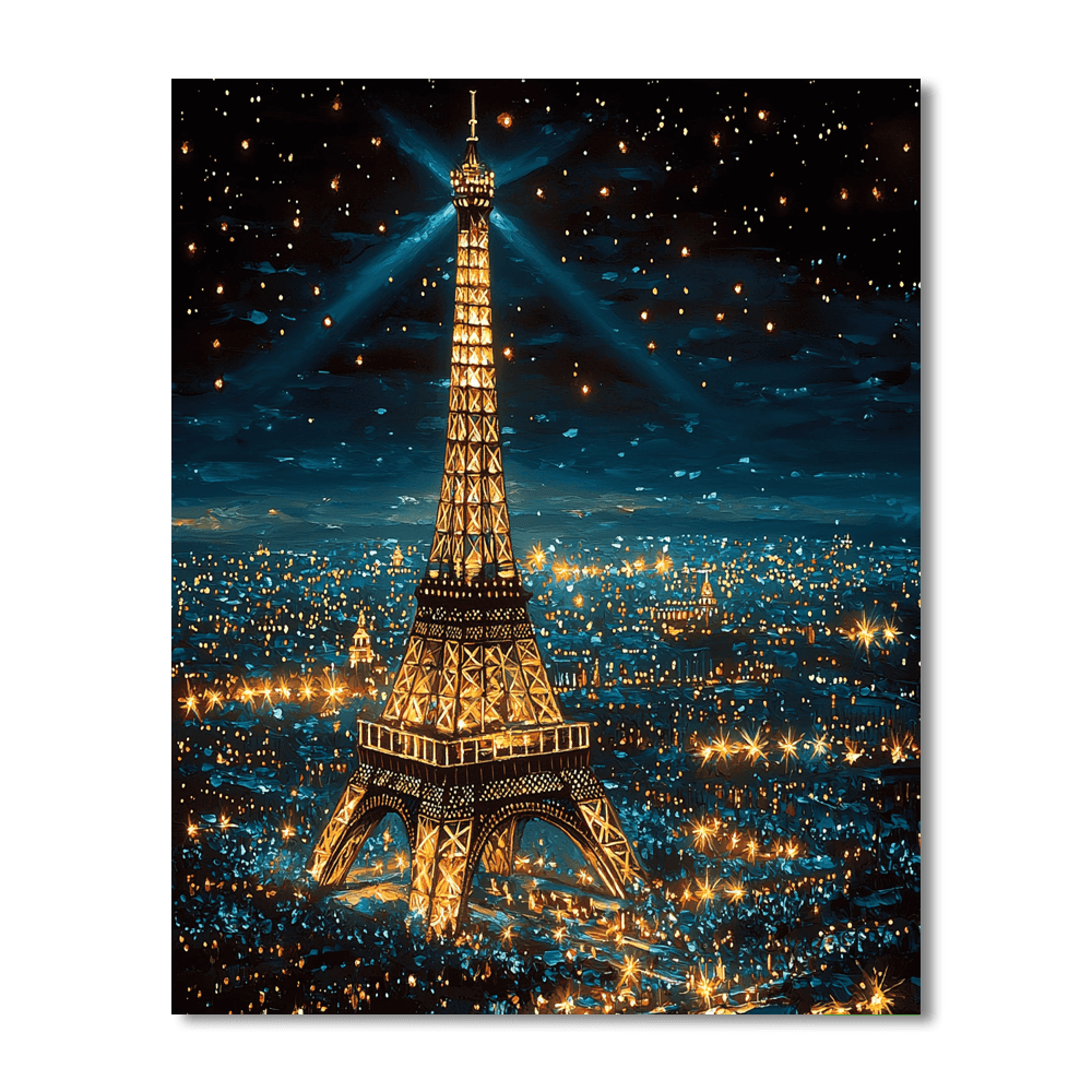 Eiffel Tower At Night Numbered Painting Kits