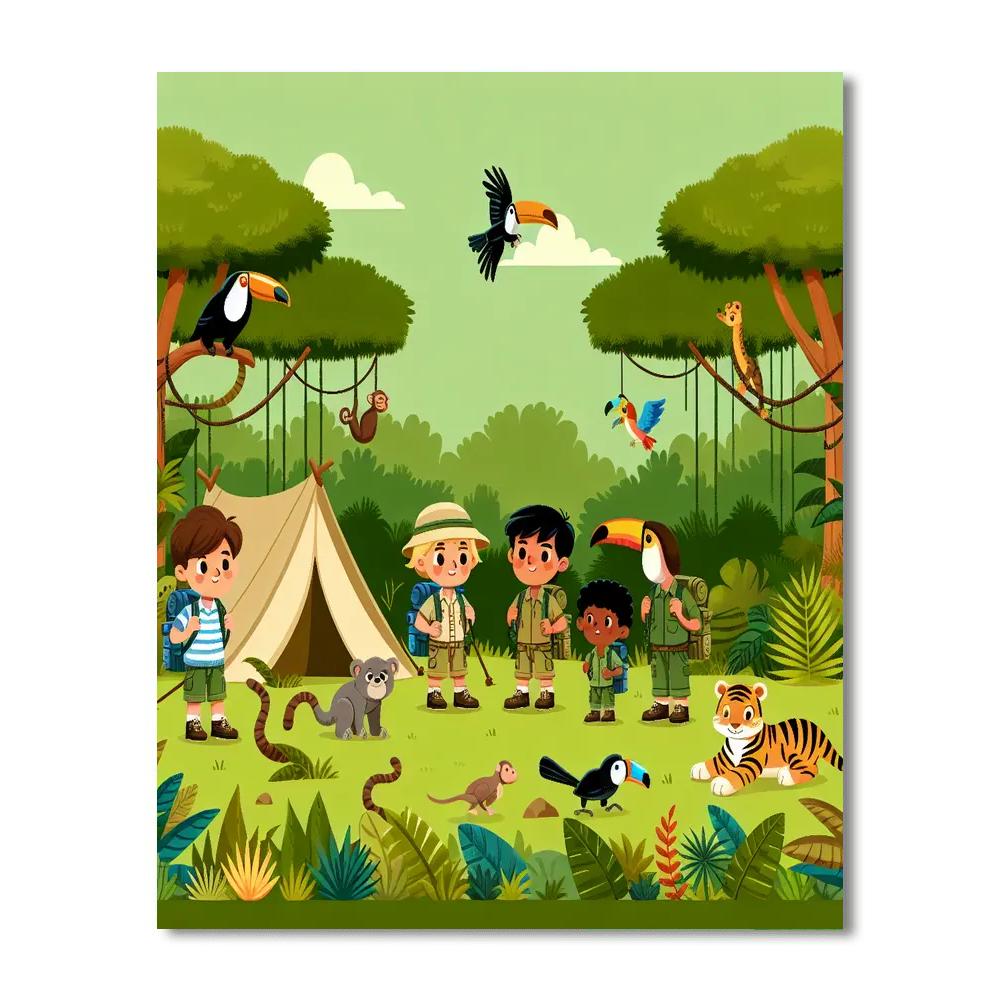 Jungle Discovery Camp Paint By Numbers