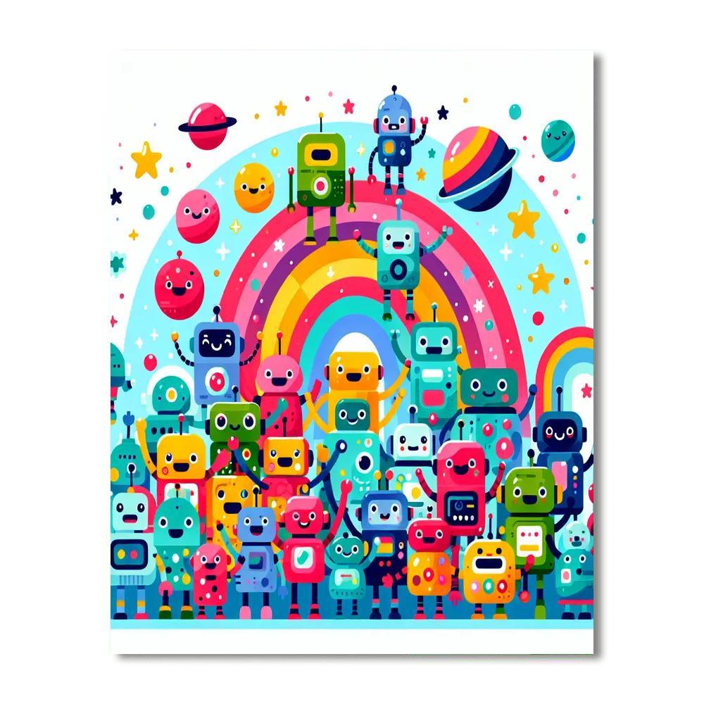 Space Robot Dance Party Paint By Numbers Kits