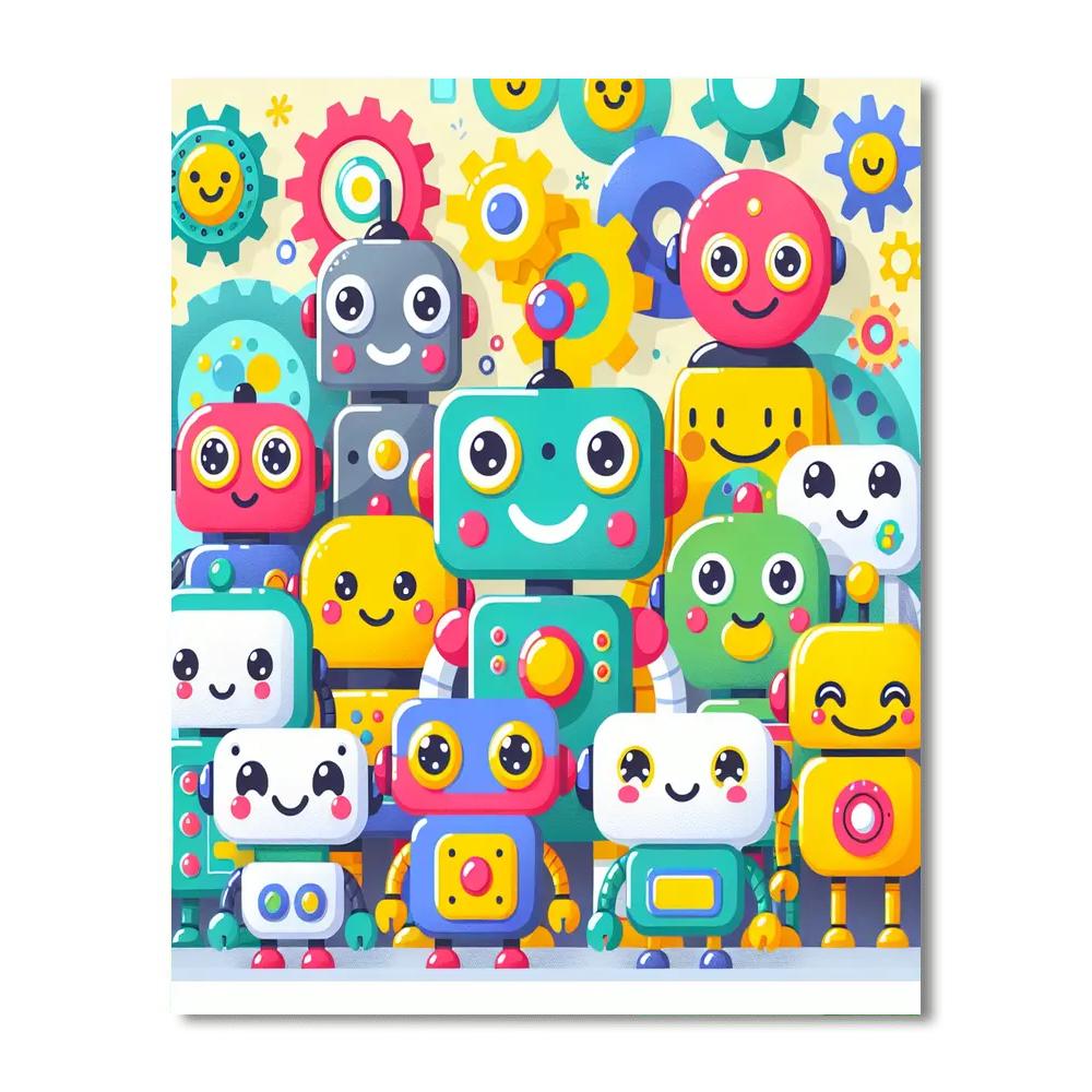 Jolly Robot Friends Numbered Painting Kits