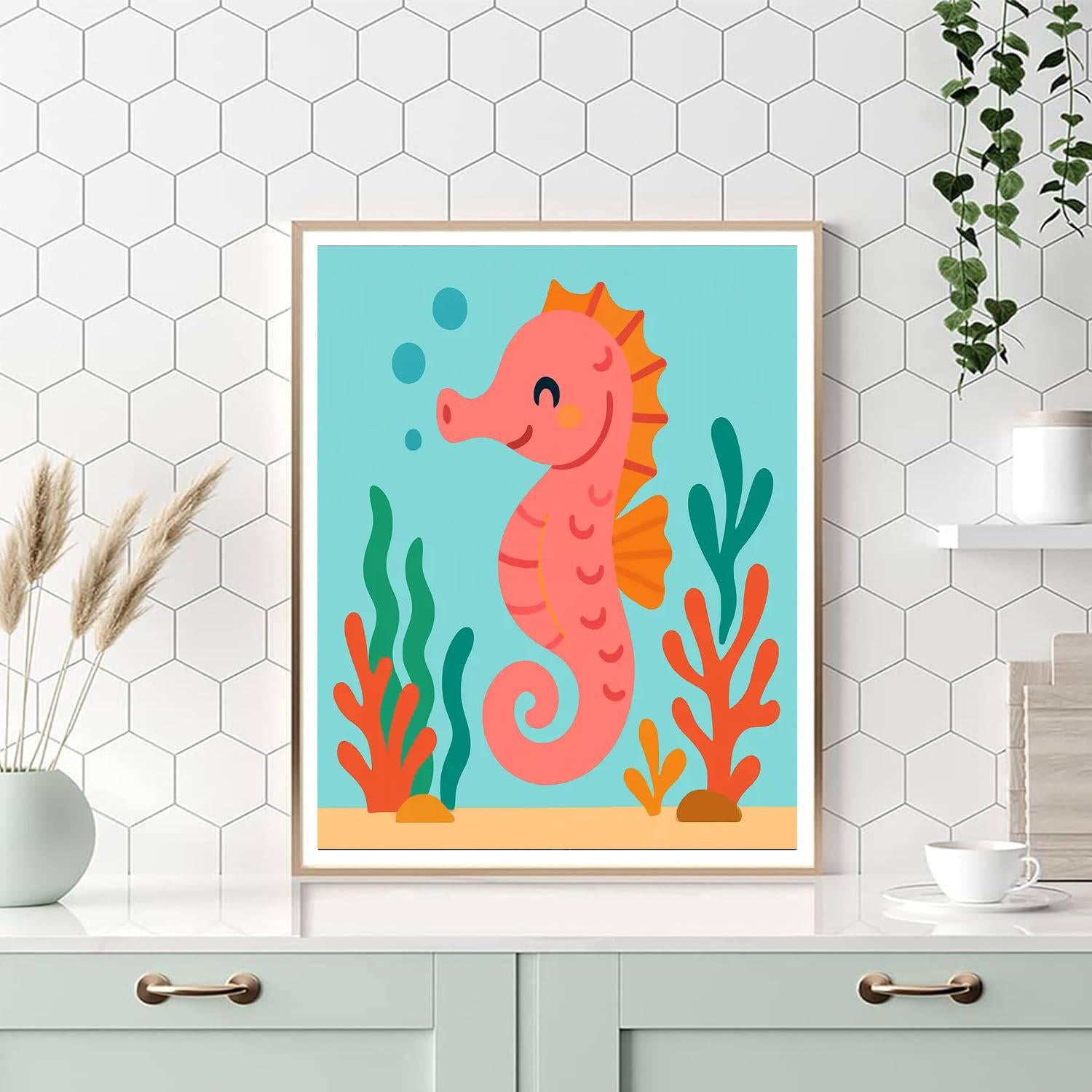 Swaying Seahorse Painting By Numbers Kit