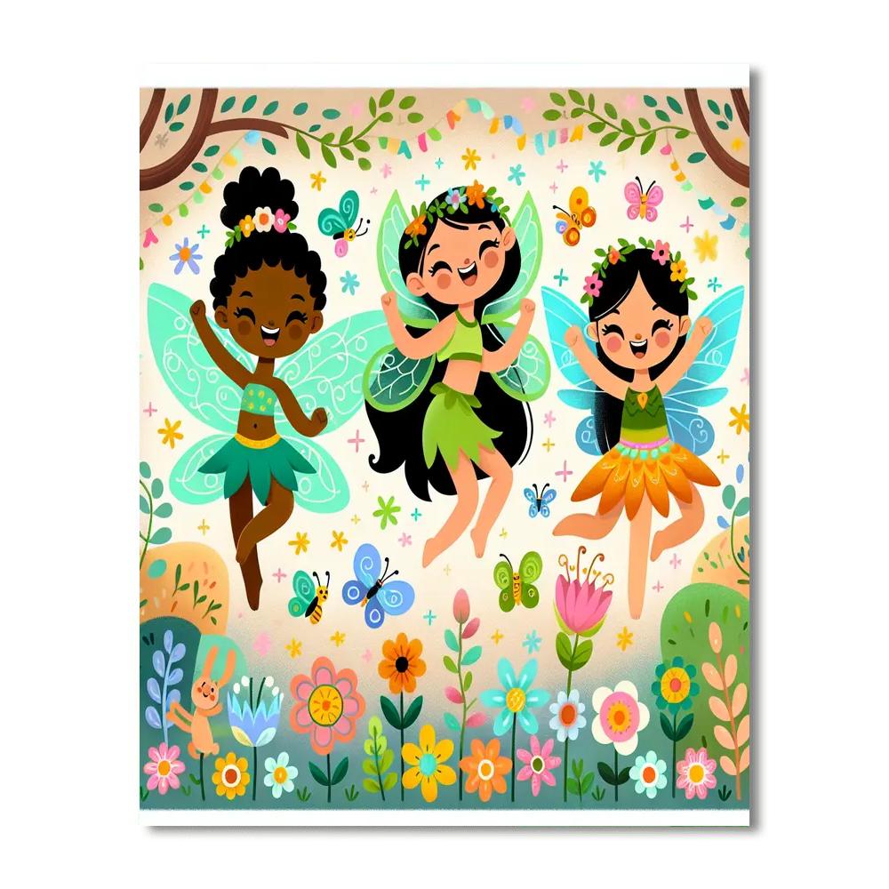 Festive Fairies Paint By Numbers Art