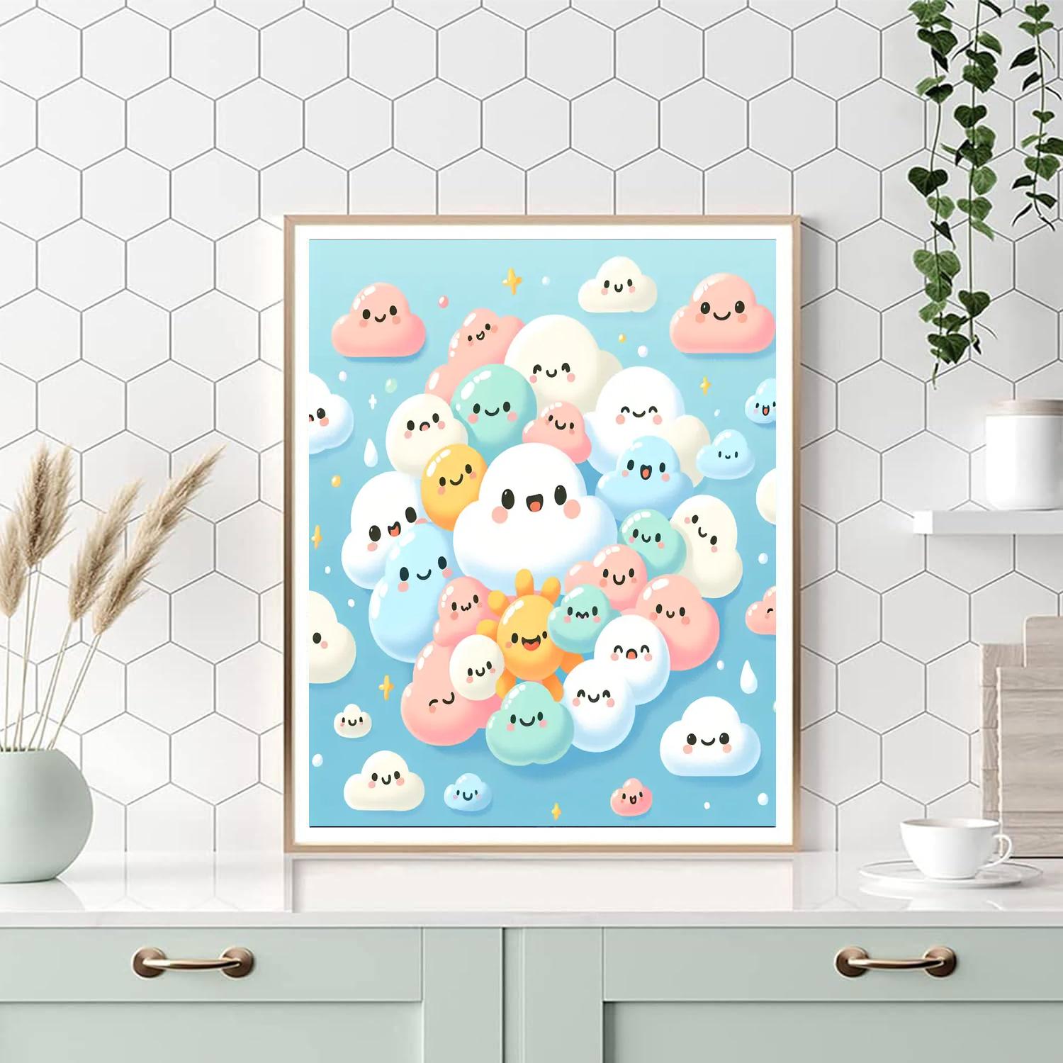 Wondrous Cloud Creatures Paint By Numbers Art