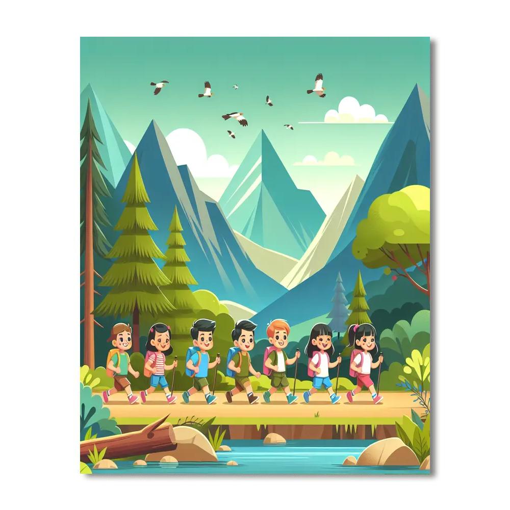 Happy Hikers' Trail Paint By Numbers Art