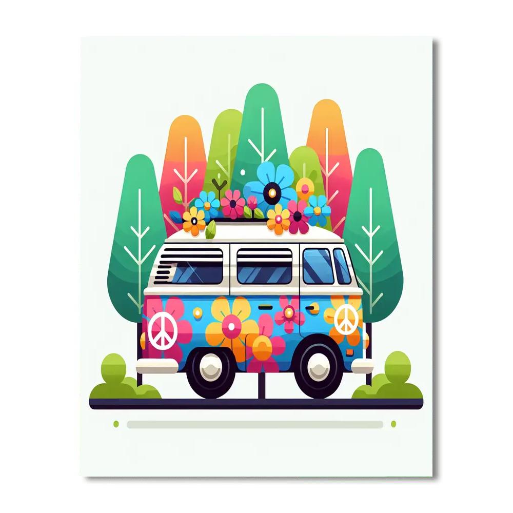 Happy Hippie Camper Paint By Numbers Kits