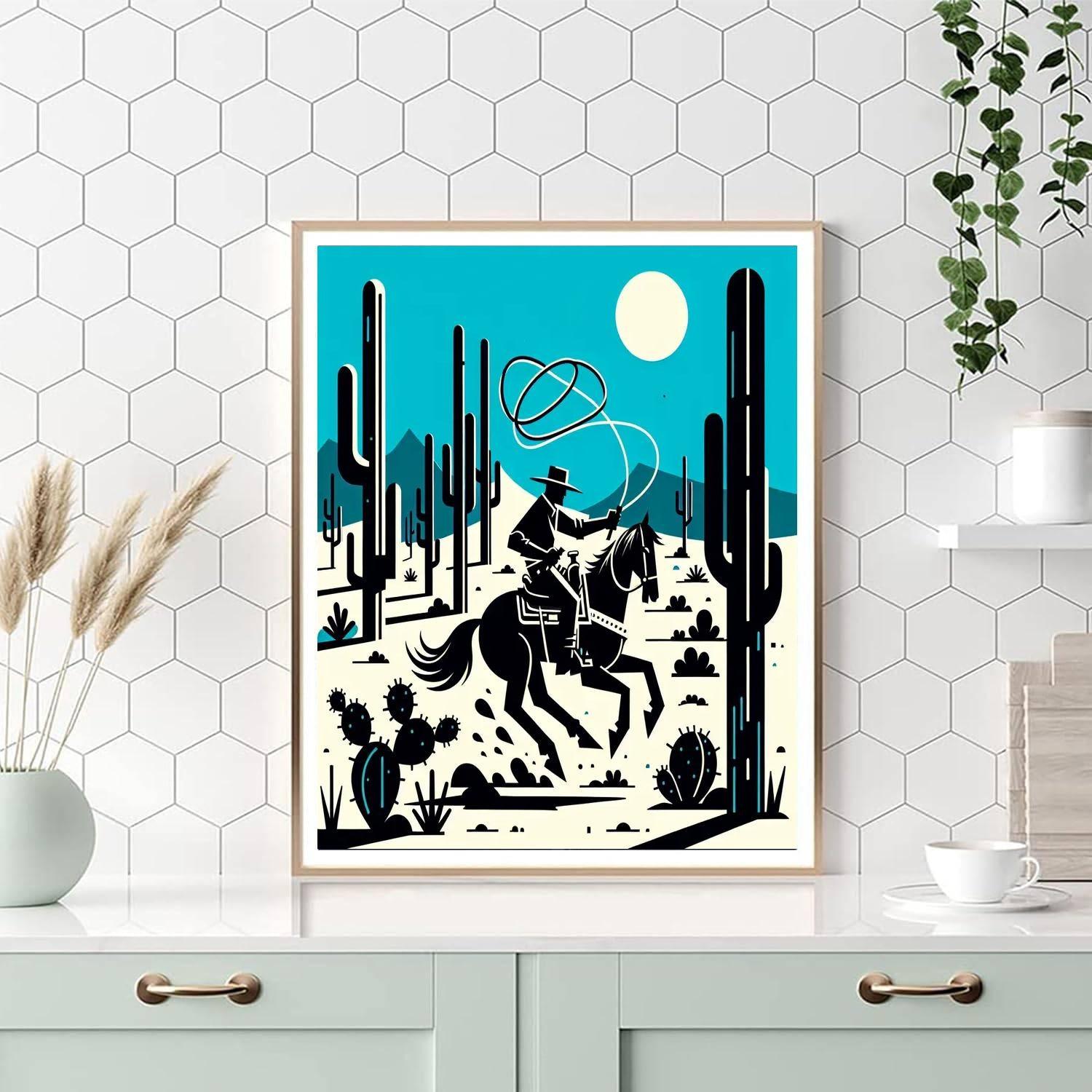 Wild West Cowboy Ride DIY Paint By Numbers