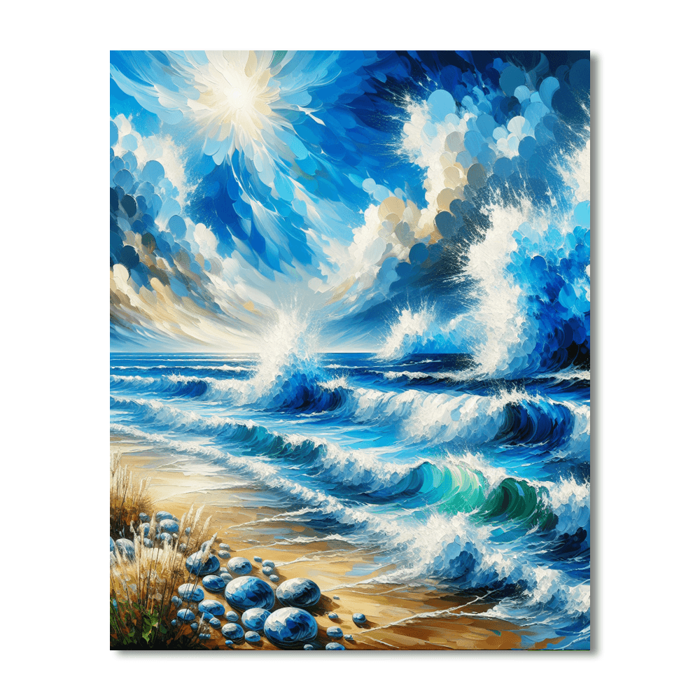 Colorful Ocean Waves Painting By Numbers Kit
