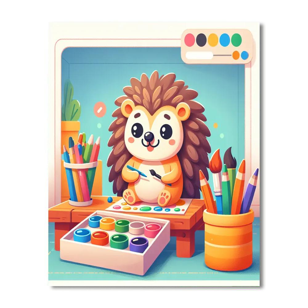 Artistic Hedgehog's Hideaway DIY Paint By Numbers