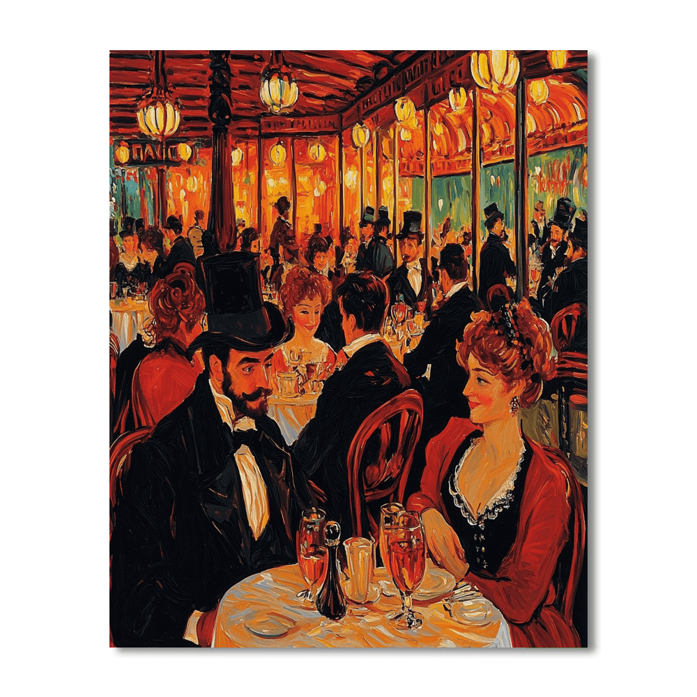 Toulouse-Lautrec Inspired Retro Elegance  Numbered Painting Kits