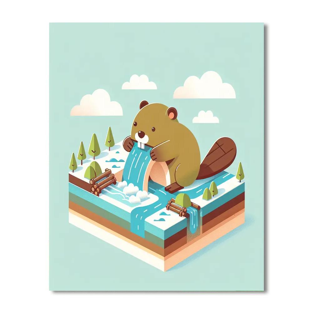 Busy Beaver's Dam Day Numbered Painting Kits