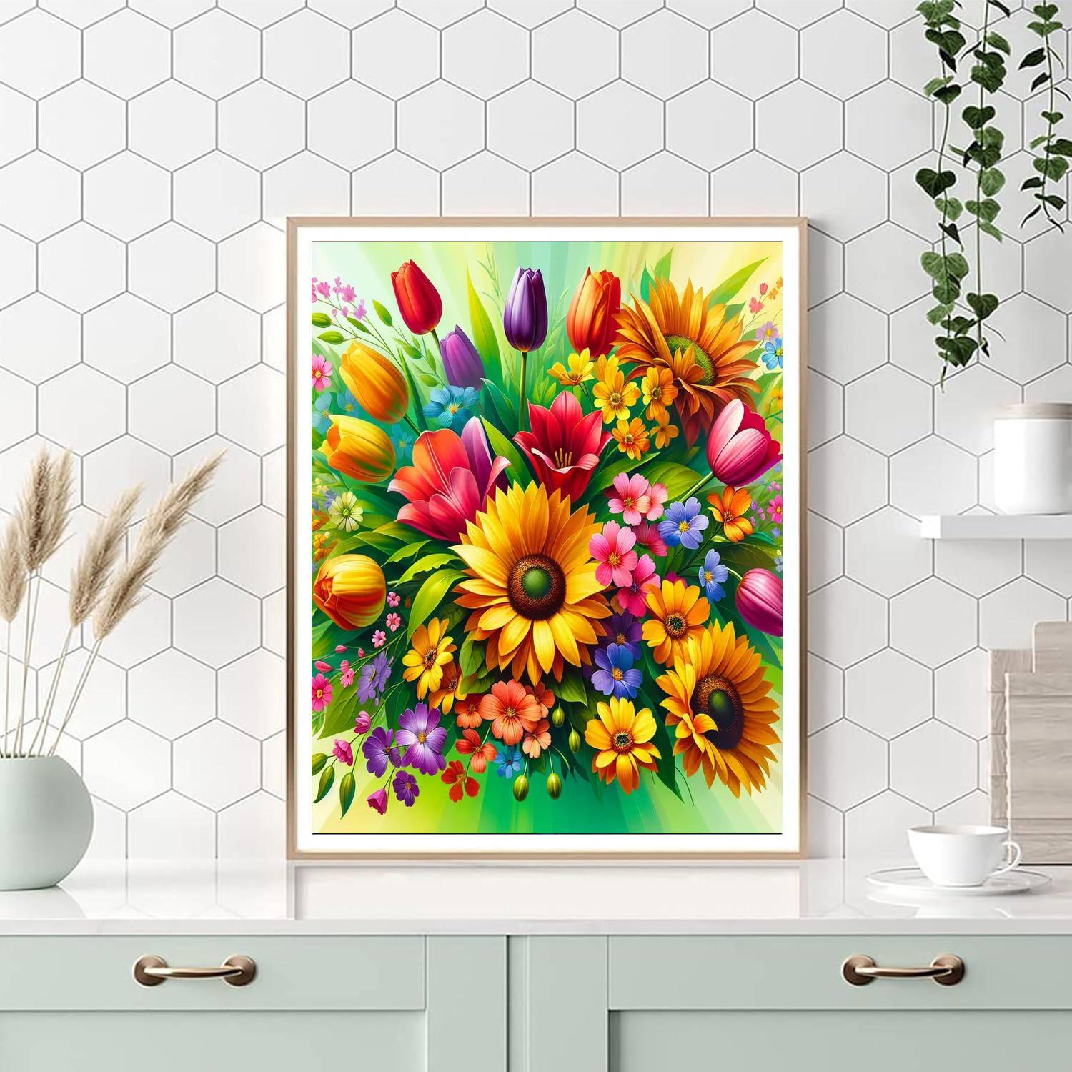 Festive Floral Celebration Number Painting