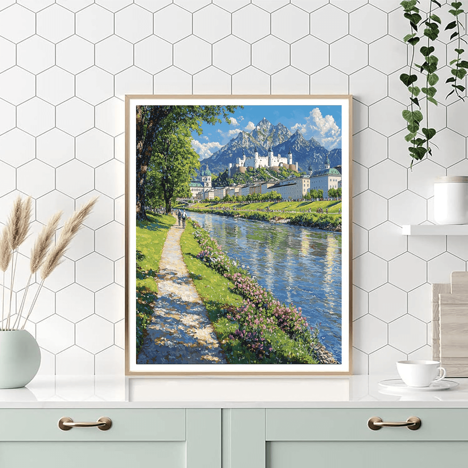 Salzach River Path DIY Paint By Numbers