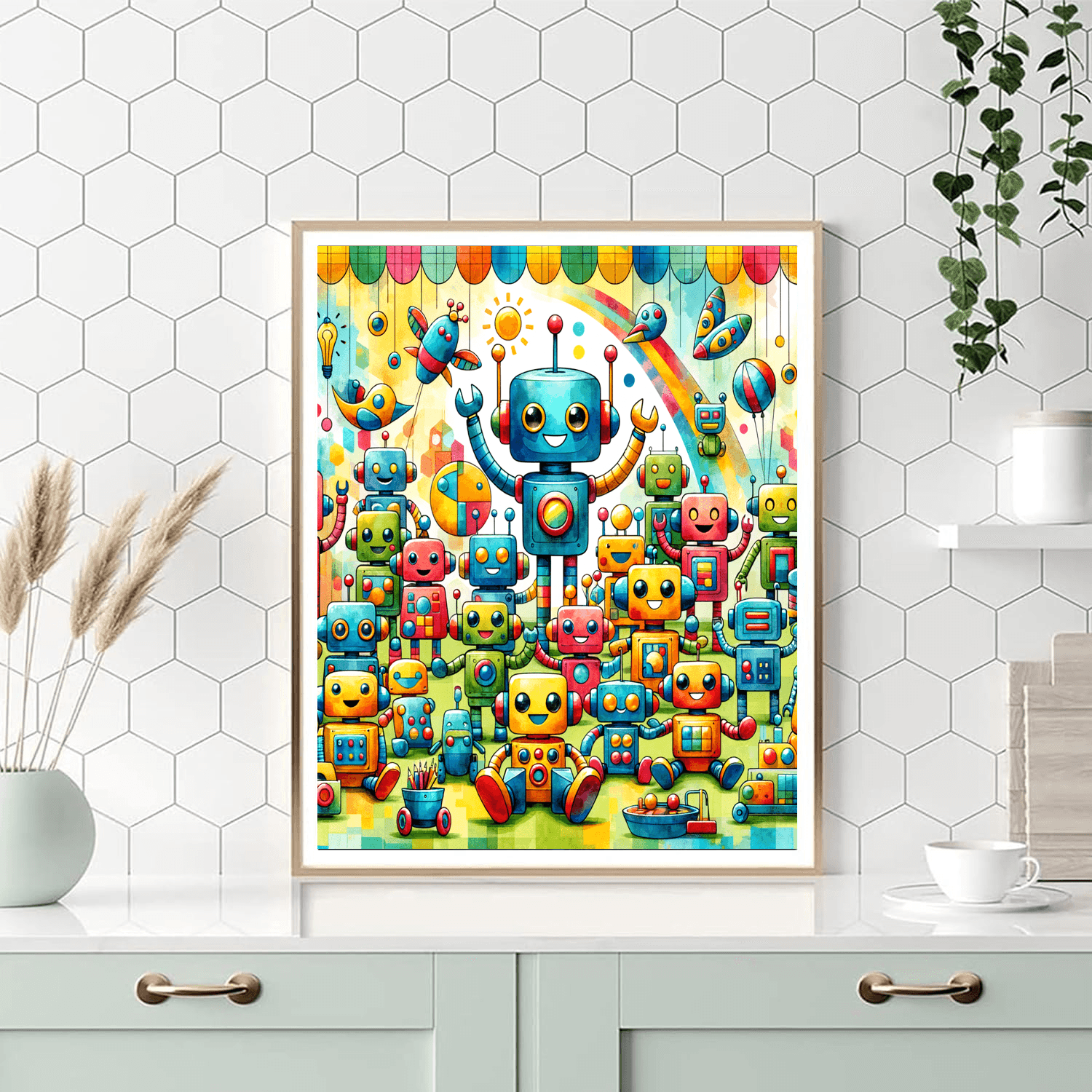 Funky Robot Friends Paint By Color