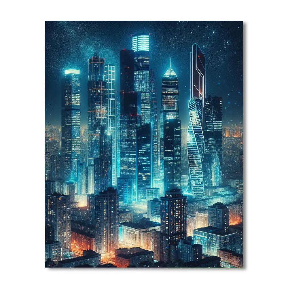 Urban Night Skyline Paint By Number