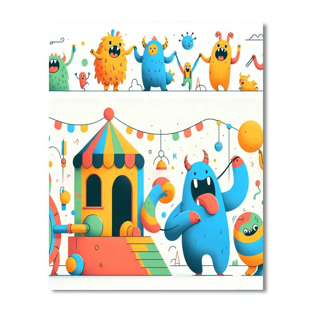 Monster Mania Funhouse Painting Number Kit