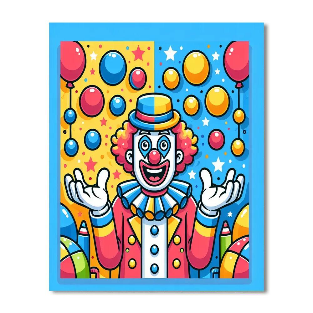 Giggles The Clown DIY Paint By Numbers