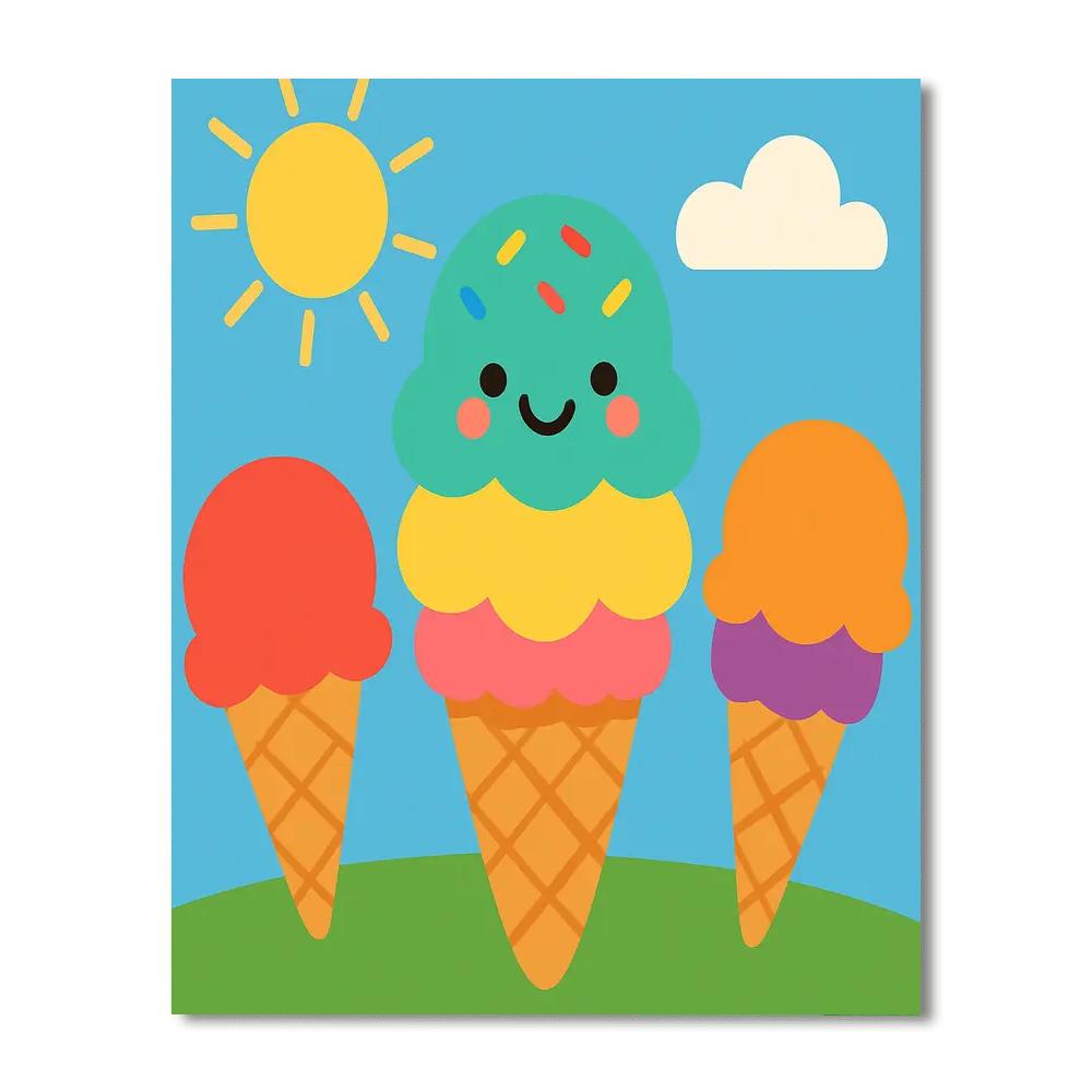 Artful Ice Cream Adventure Painting By Numbers Kit