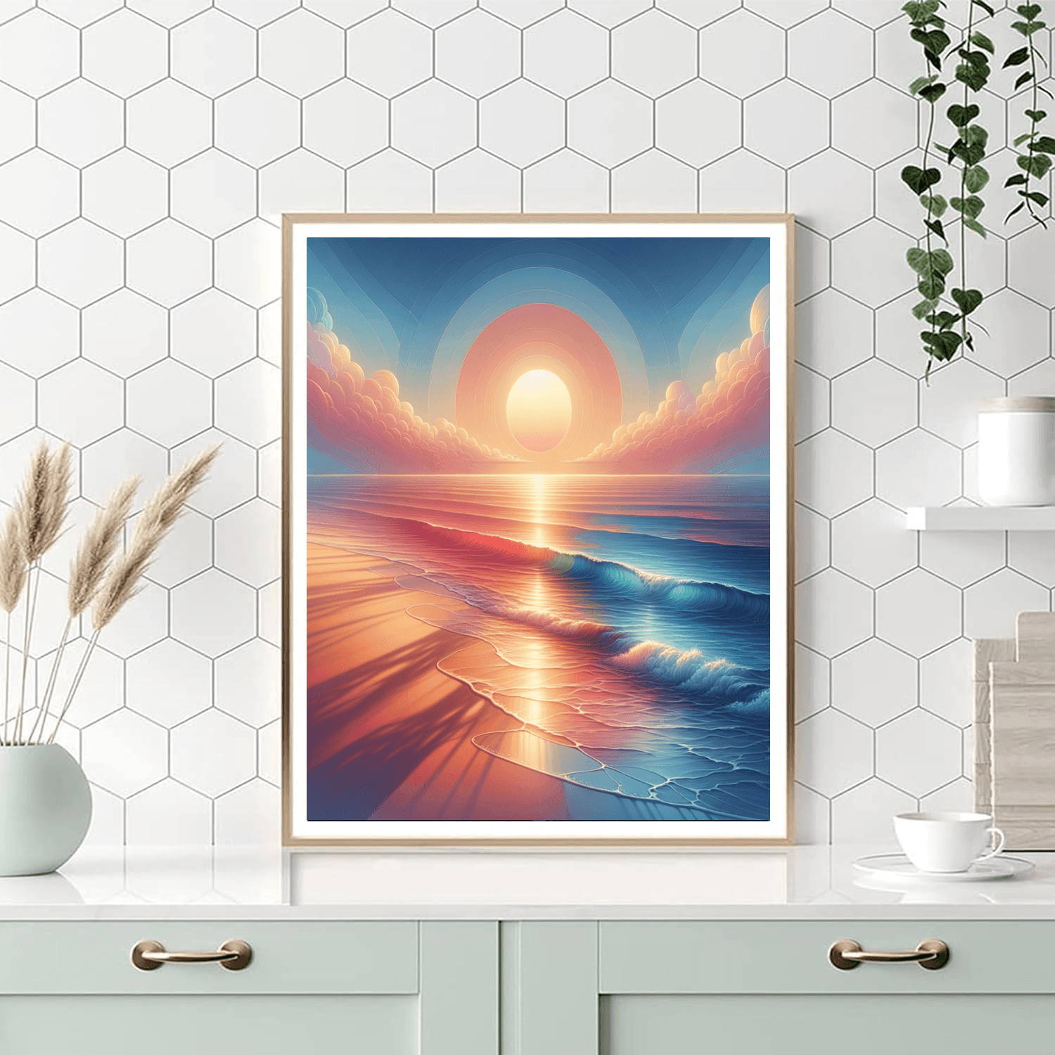 Ocean Waves At Dusk Numbered Painting Kits