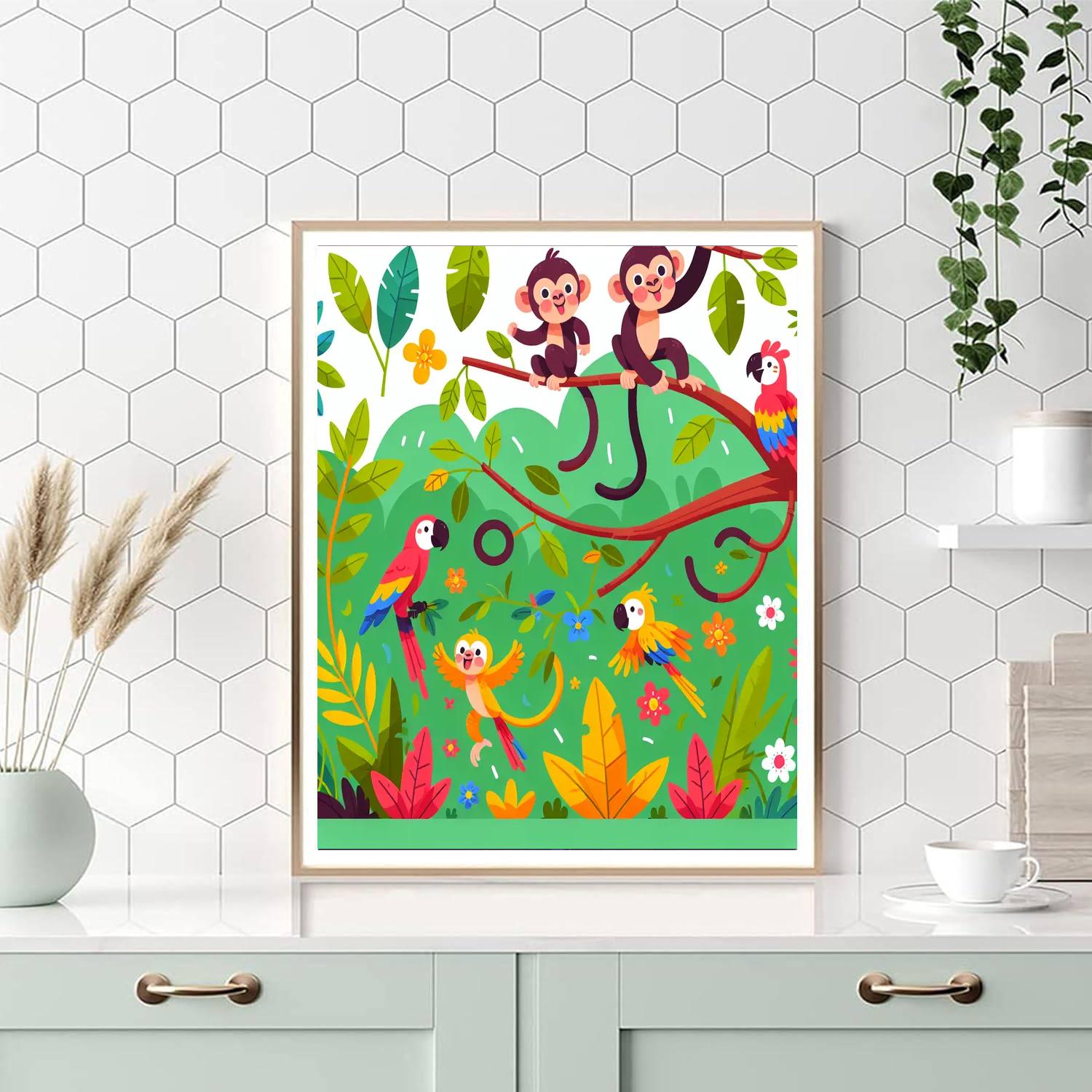 Jolly Jungle Jaunt Paint By Numbers Art