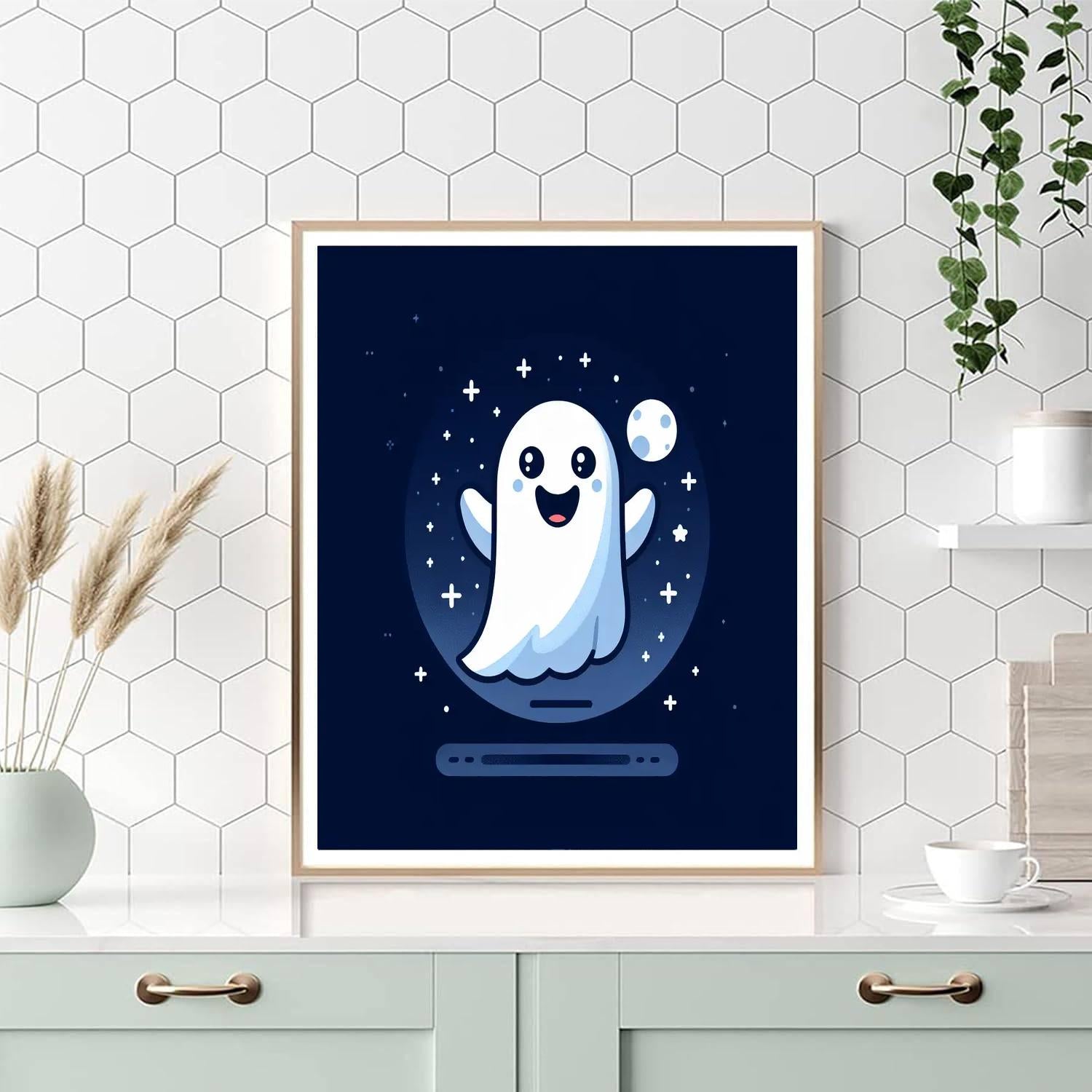 Spooky Halloween Ghost DIY Paint By Numbers