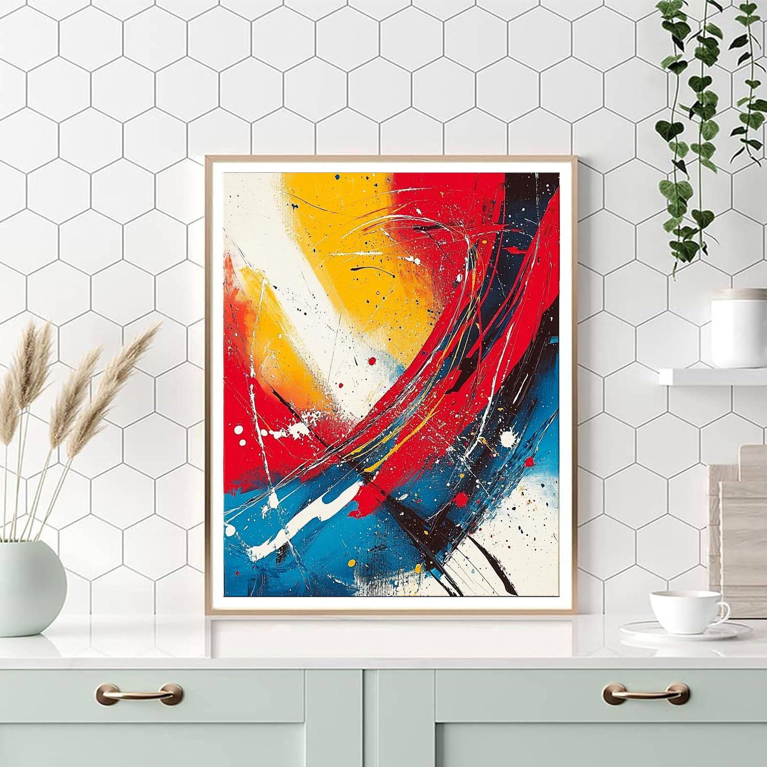 Jackson Pollock Inspired Vibrant Dreamscape  Painting By Numbers Kit