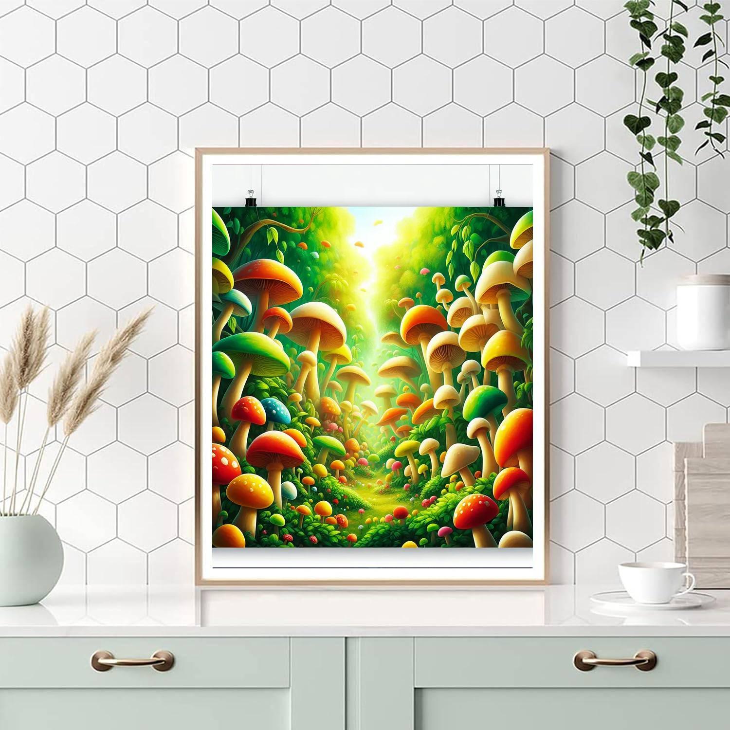 Whimsical Mushroom Forest Paint By Numbers Art