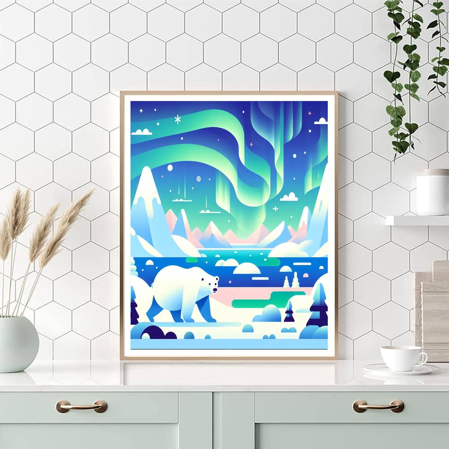 Polar Bear's Ice World Paint By Numbers