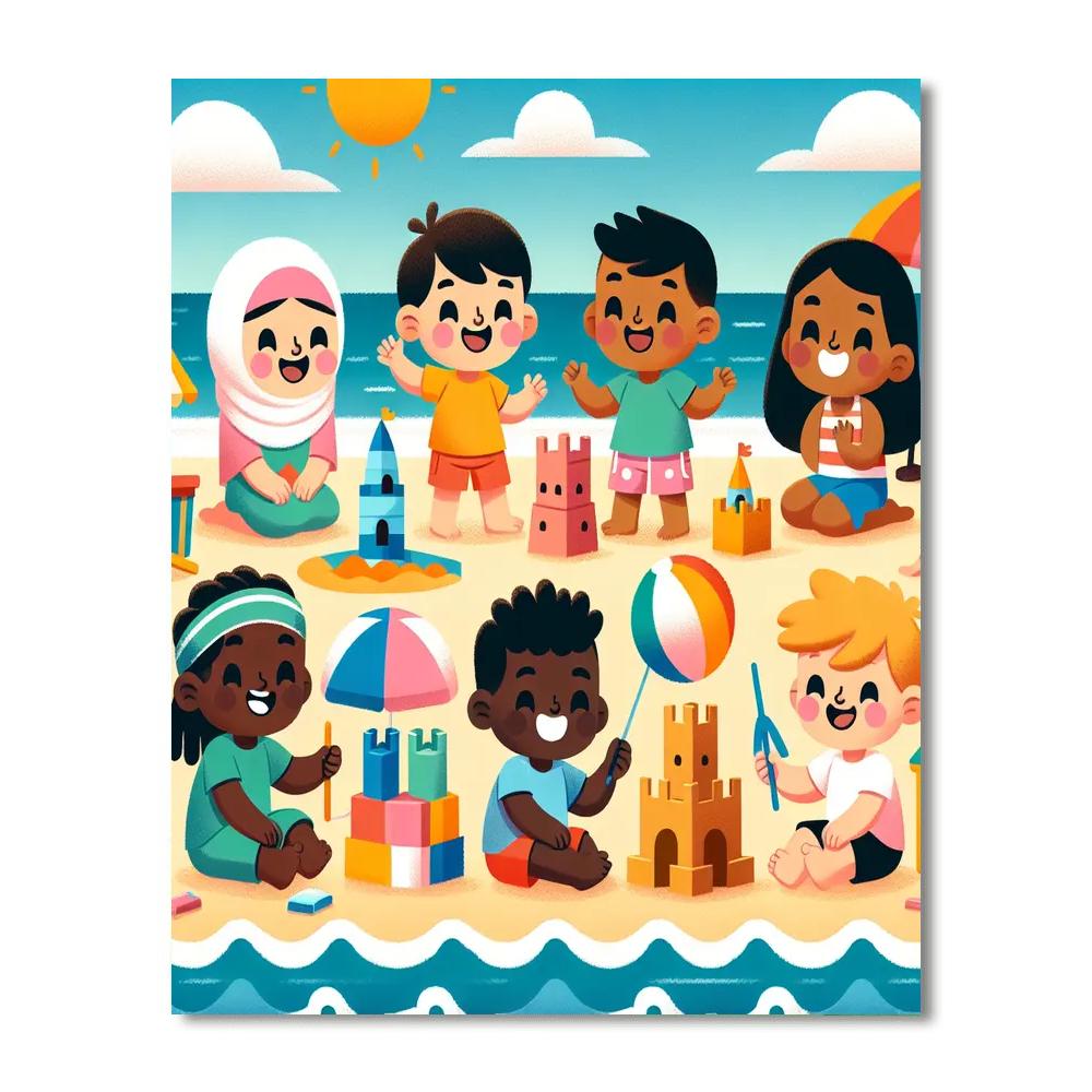 Adventurous Beach Day Number Painting