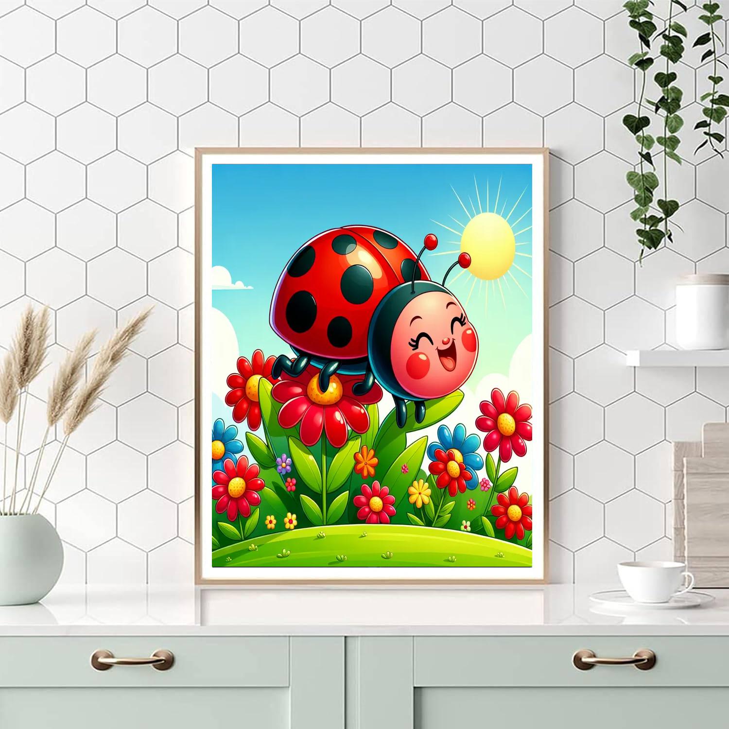 Whimsical Ladybug Paint By Numbers Art