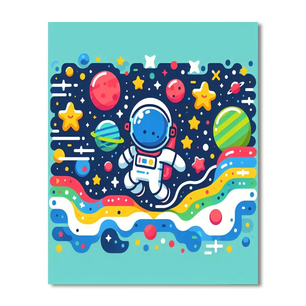 Starry Night Astronaut Adventure DIY Paint By Numbers