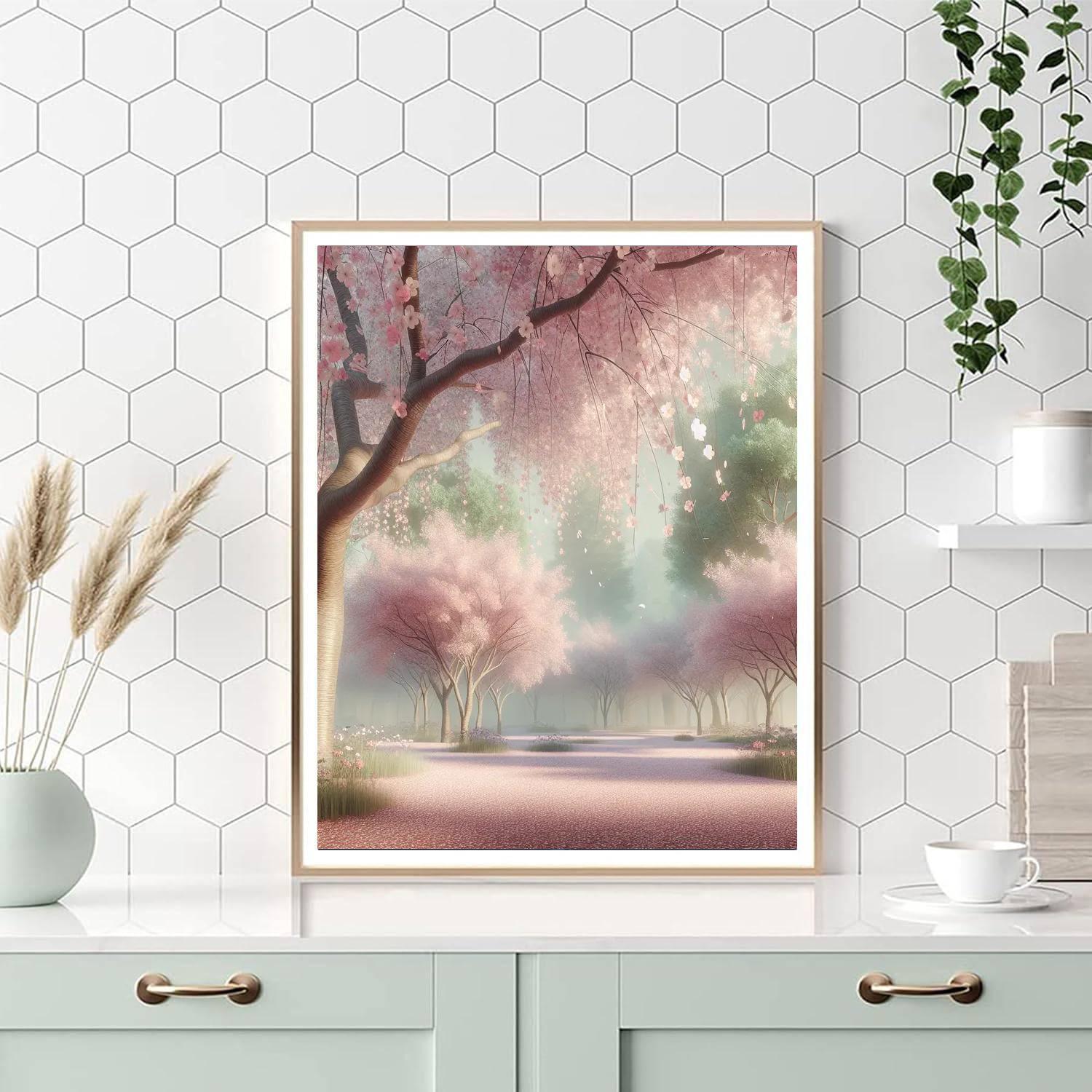 Cherry Blossom Elegance DIY Paint By Numbers