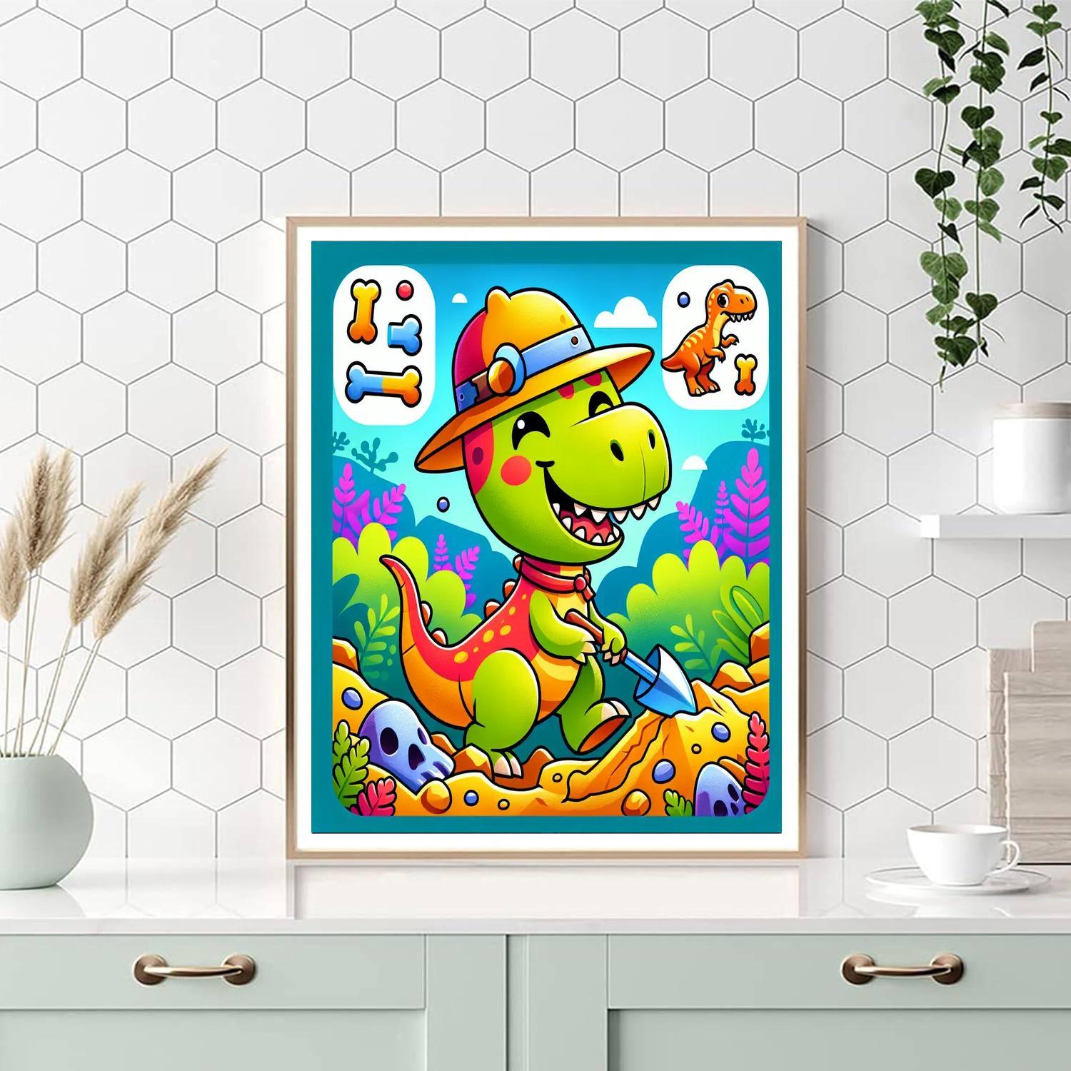 Dino Excavators Paint By Numbers Art