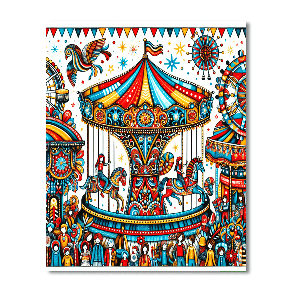 Nostalgic Fairground Scenes Painting By Numbers Kit