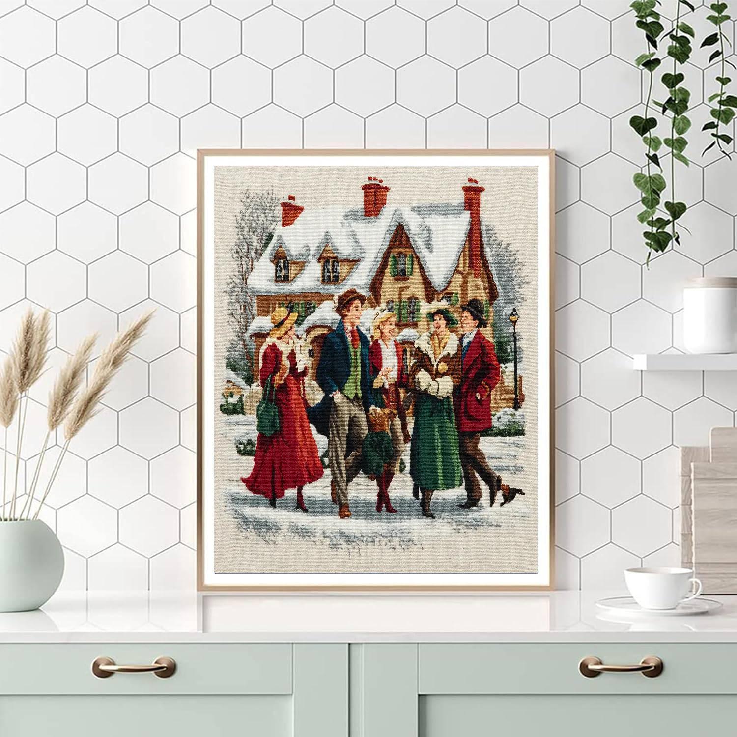 Caroling In The Snow Number Painting