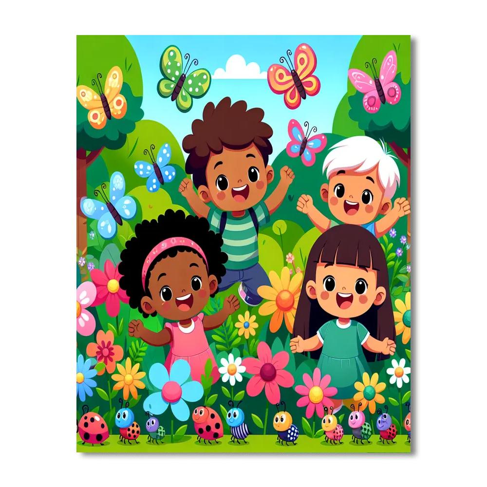 Cheerful Garden Exploration Number Painting