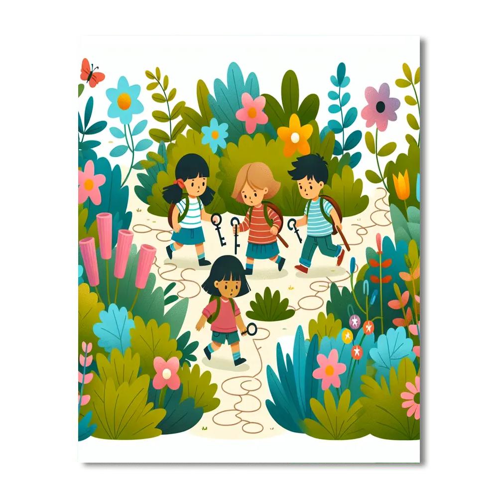 Garden Treasure Hunt Painting Number Kit