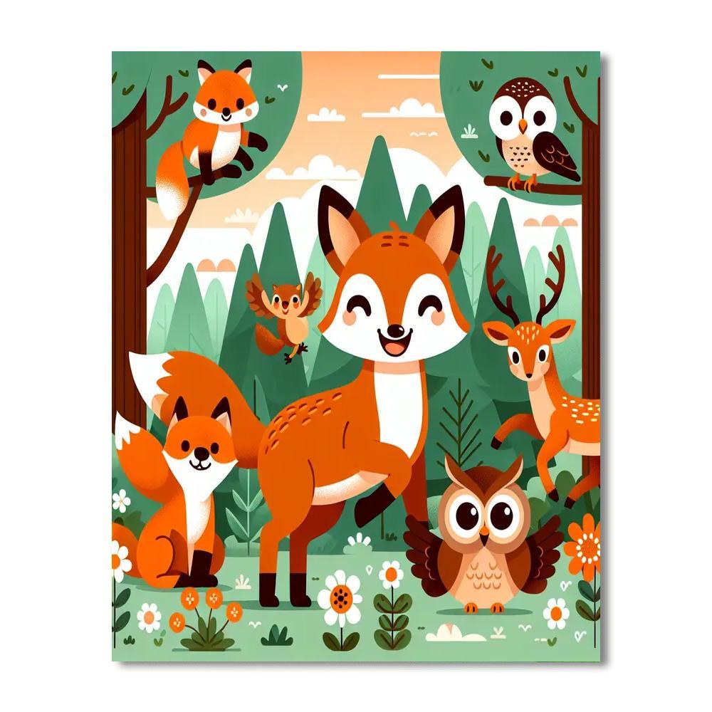 Cozy Woodland Creatures Paint By Numbers